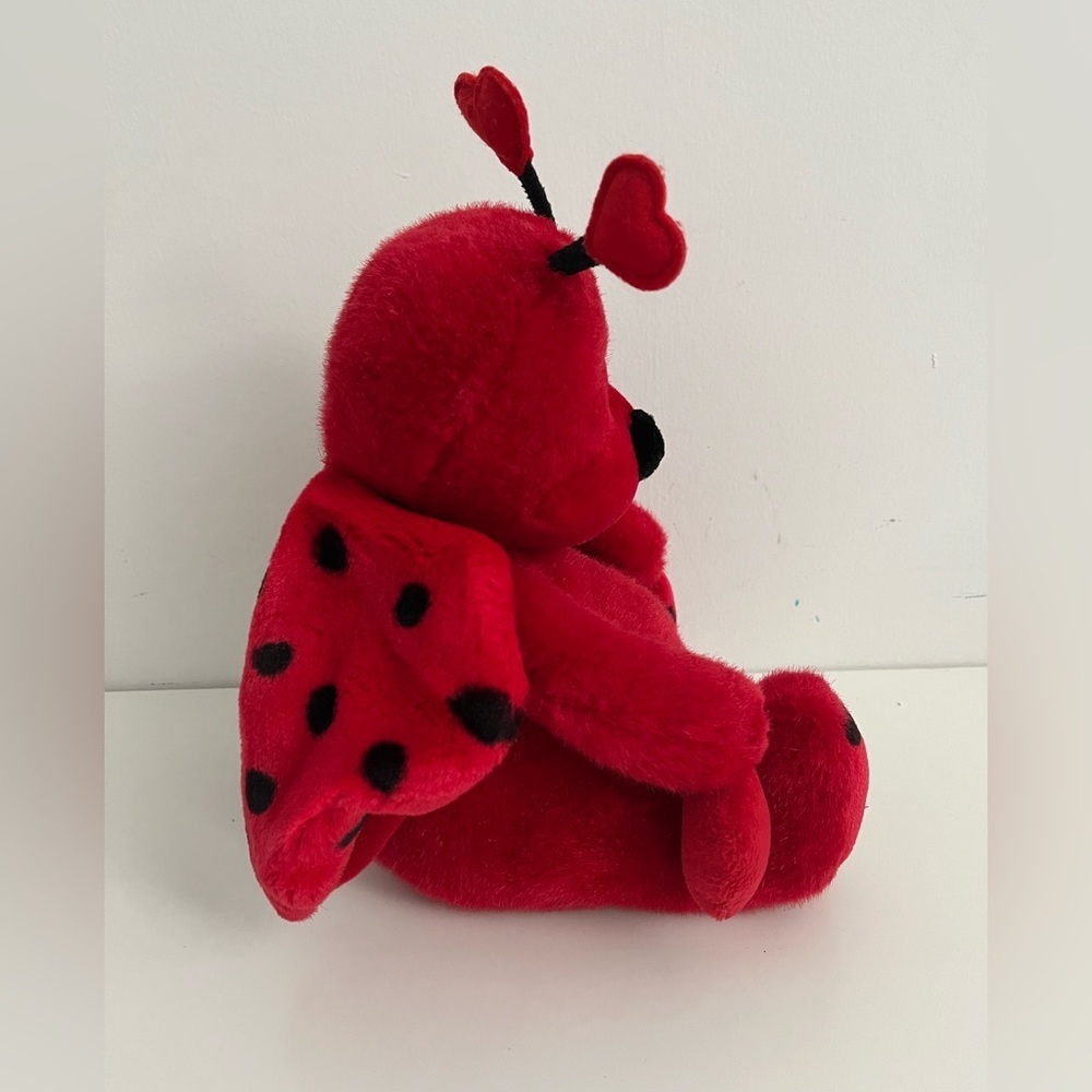 Russ Berrie “Bugsly” Red Ladybug Valentine Plush with Hearts - Picture 3 of 6
